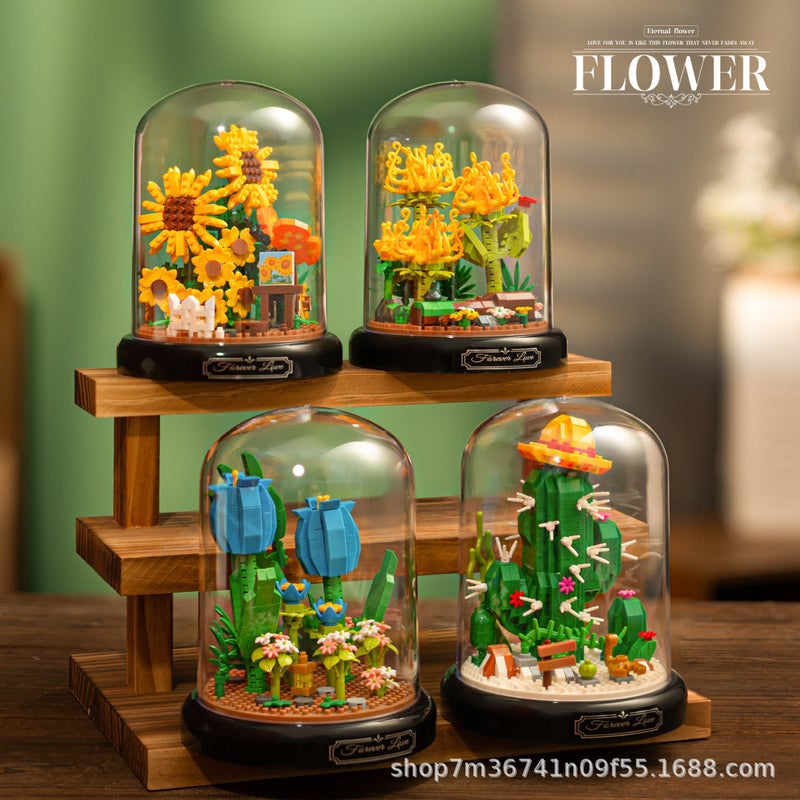 Yugao New Spring Rose Little Prince Tulip Assembled Building Blocks With Cover Desktop Decoration Valentine'S Day Gift - Image 5